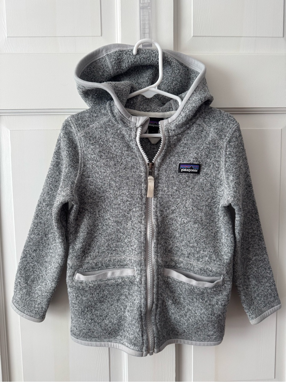 Patagonia Kids Heather Gray Hooded Zip Fleece Jacket